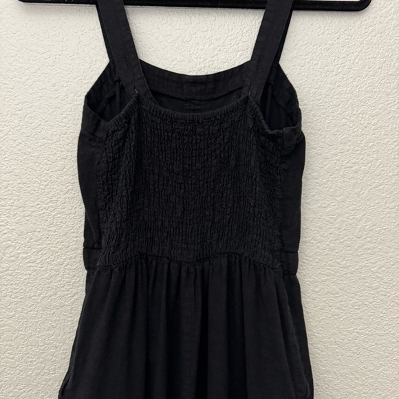 Zara Linen Blend Cropped Wide Leg Sleeveless Jumpsuit Black Size Small - Picture 11 of 12